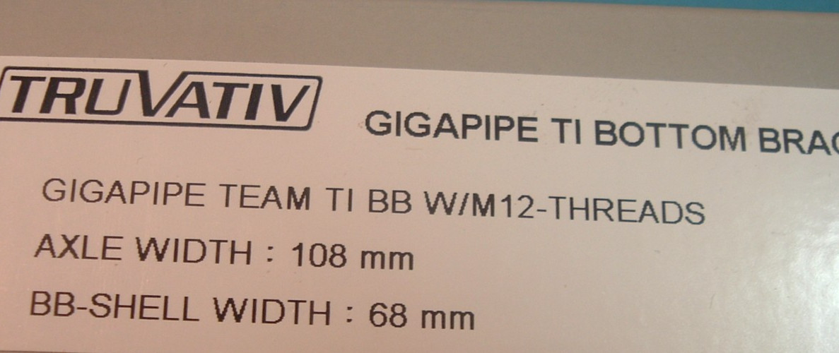 Truvativ Gigapipe Team Ti Sealed Cartridge NEW Bottom Bracket-ISIS 68x108MM -NIB