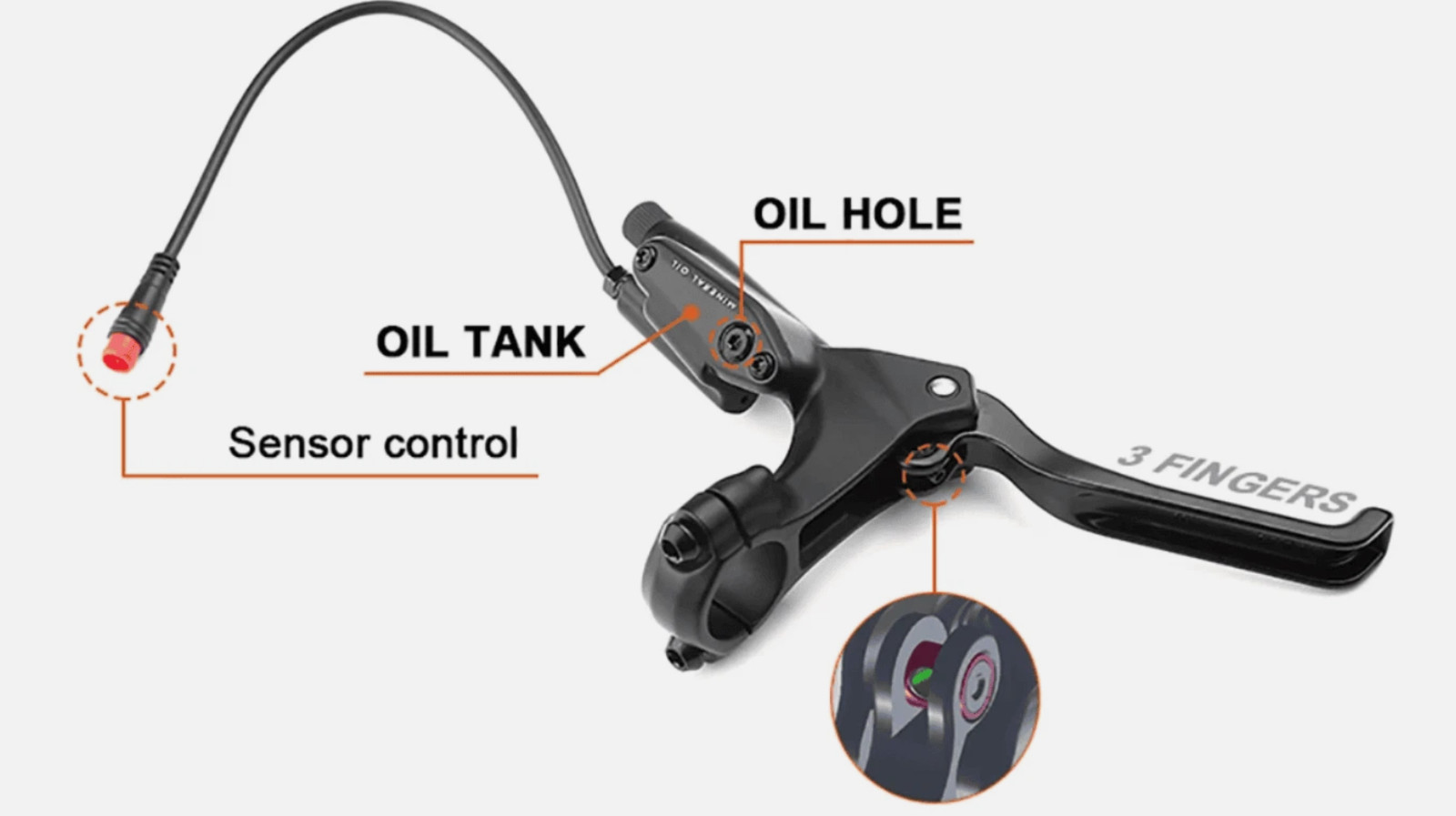 Tektro Hydraulic Brake Lever E395 Left for Electric Bike and Bike