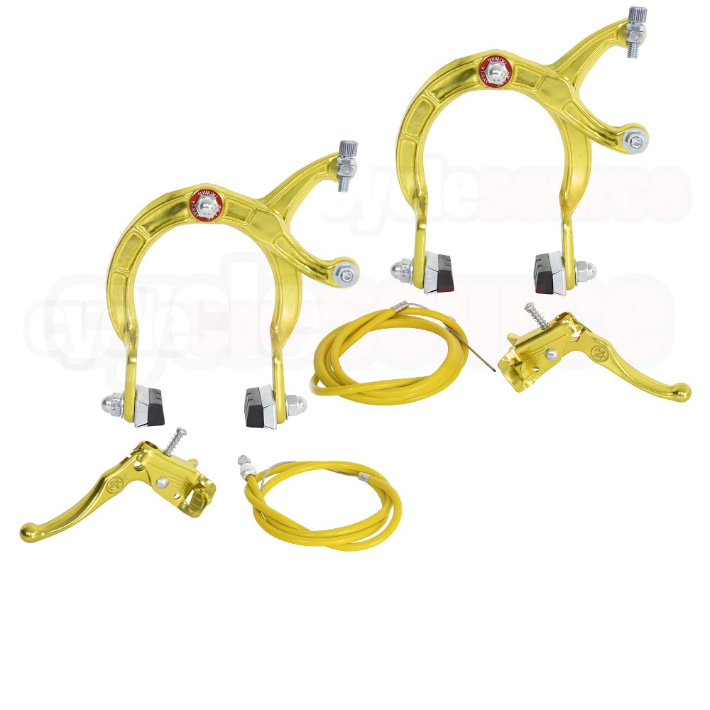 ENIX BMX Brake FRONT & REAR SET Alloy GOLD Bike Bicycle Caliper Cable Lever