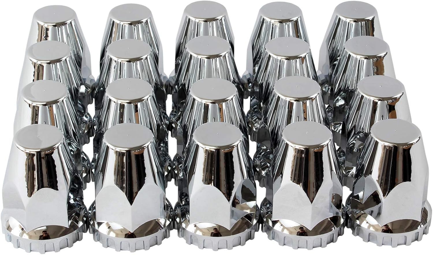Chrome ABS Complete Axle Cover Set with Standard Hub Caps and 33mm Screw-On L…
