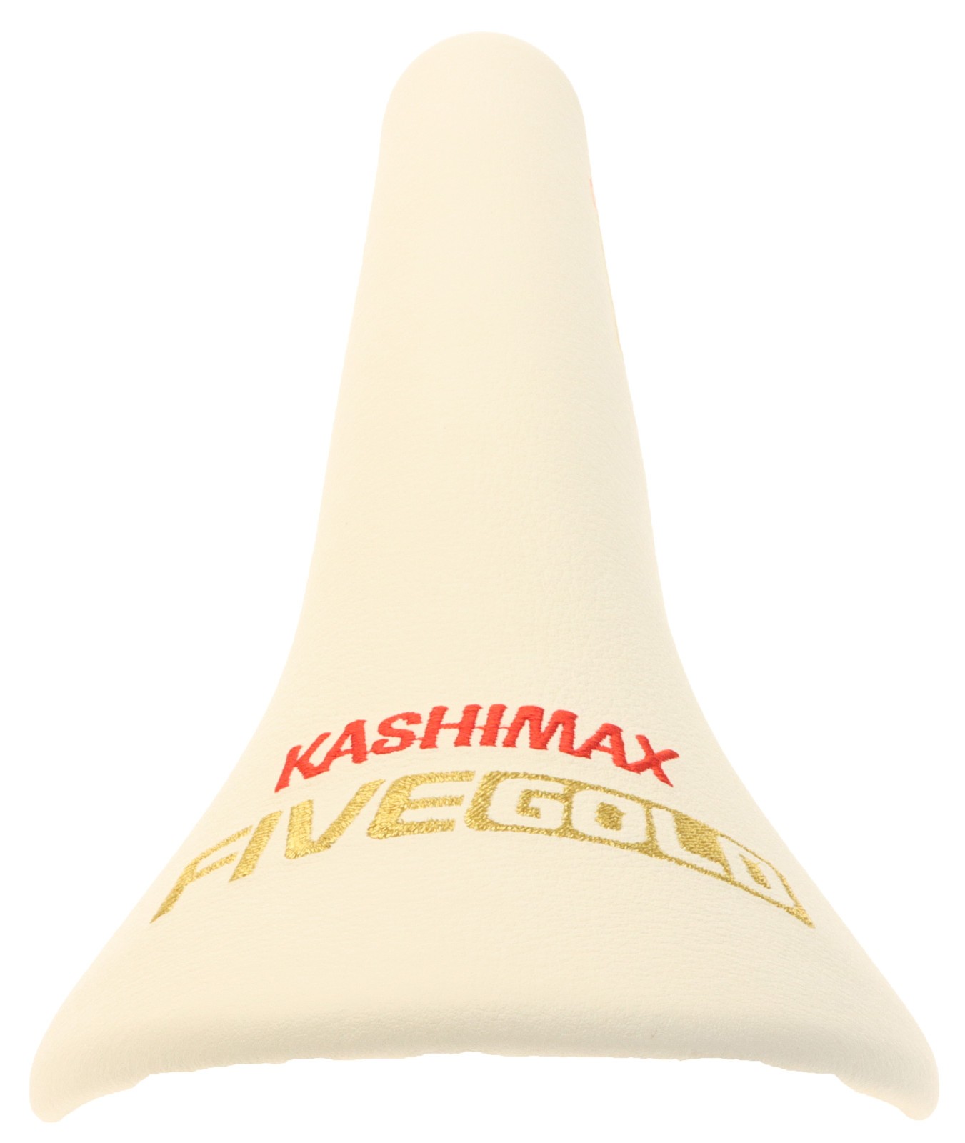Kashimax Five Gold 8PE Saddle NJS 30mm Rails White Smooth Leather w Logo NEW NOS