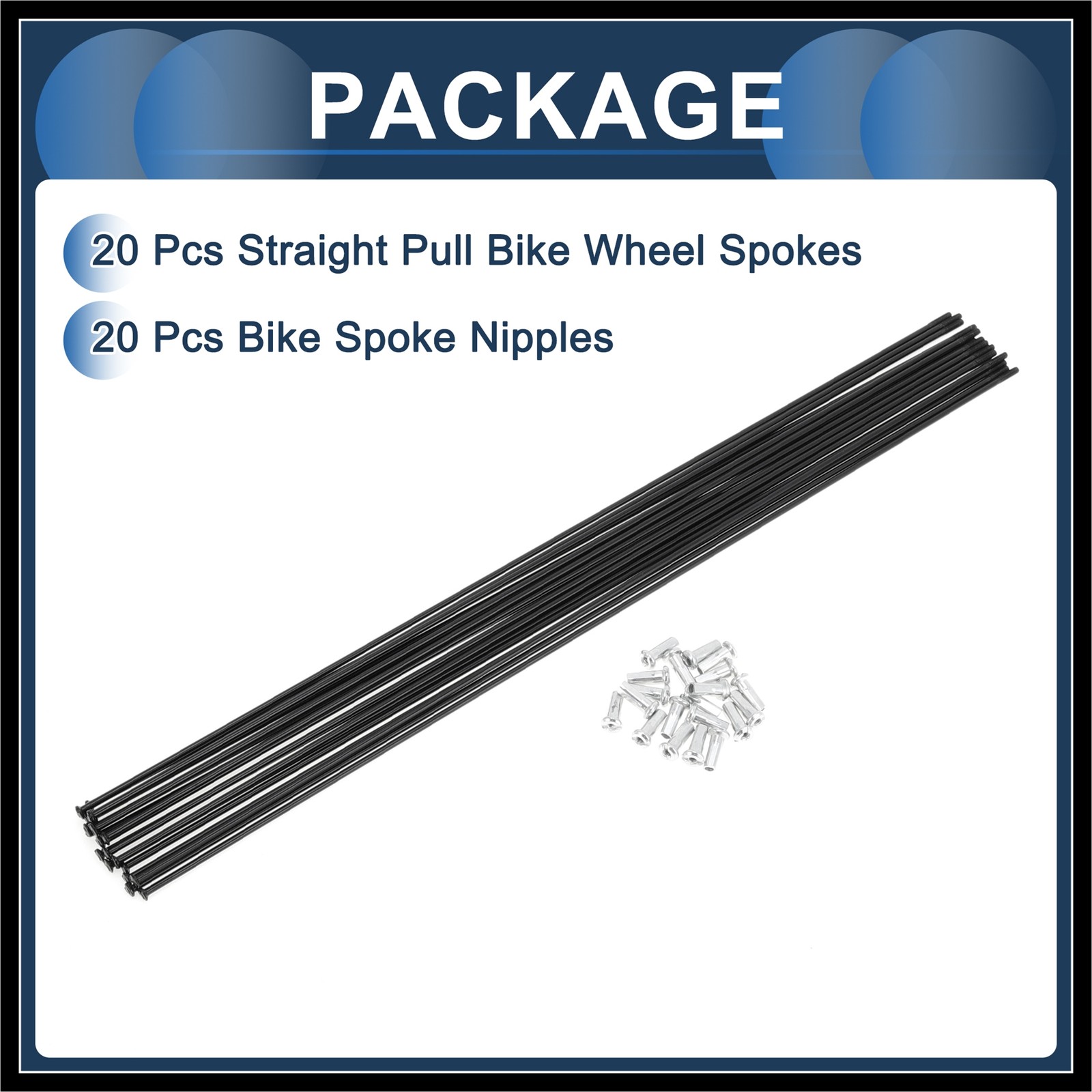 20Set 14G Straight Pull Bicycle Spokes 305mm Straight Pull Bike Wheel Spokes