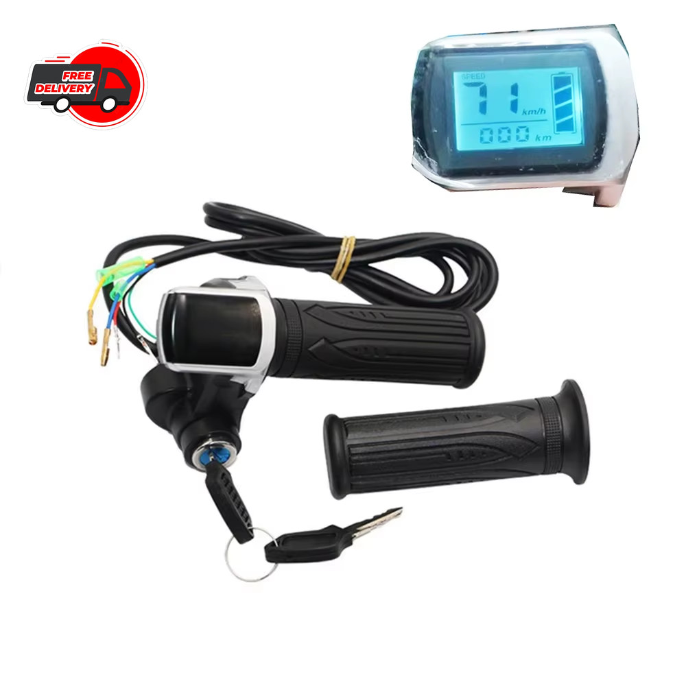 Electric Bike Twist Throttle 36v 48v Grip Speed Display Brushless Controller Kit