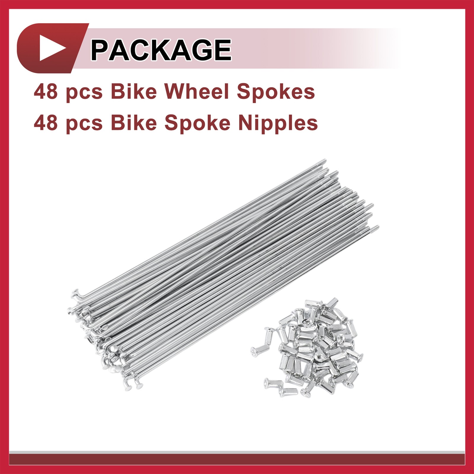 48Set 10G Bicycle Spokes 235mm Bike Wheel Spokes Carbon Steel Galvanized
