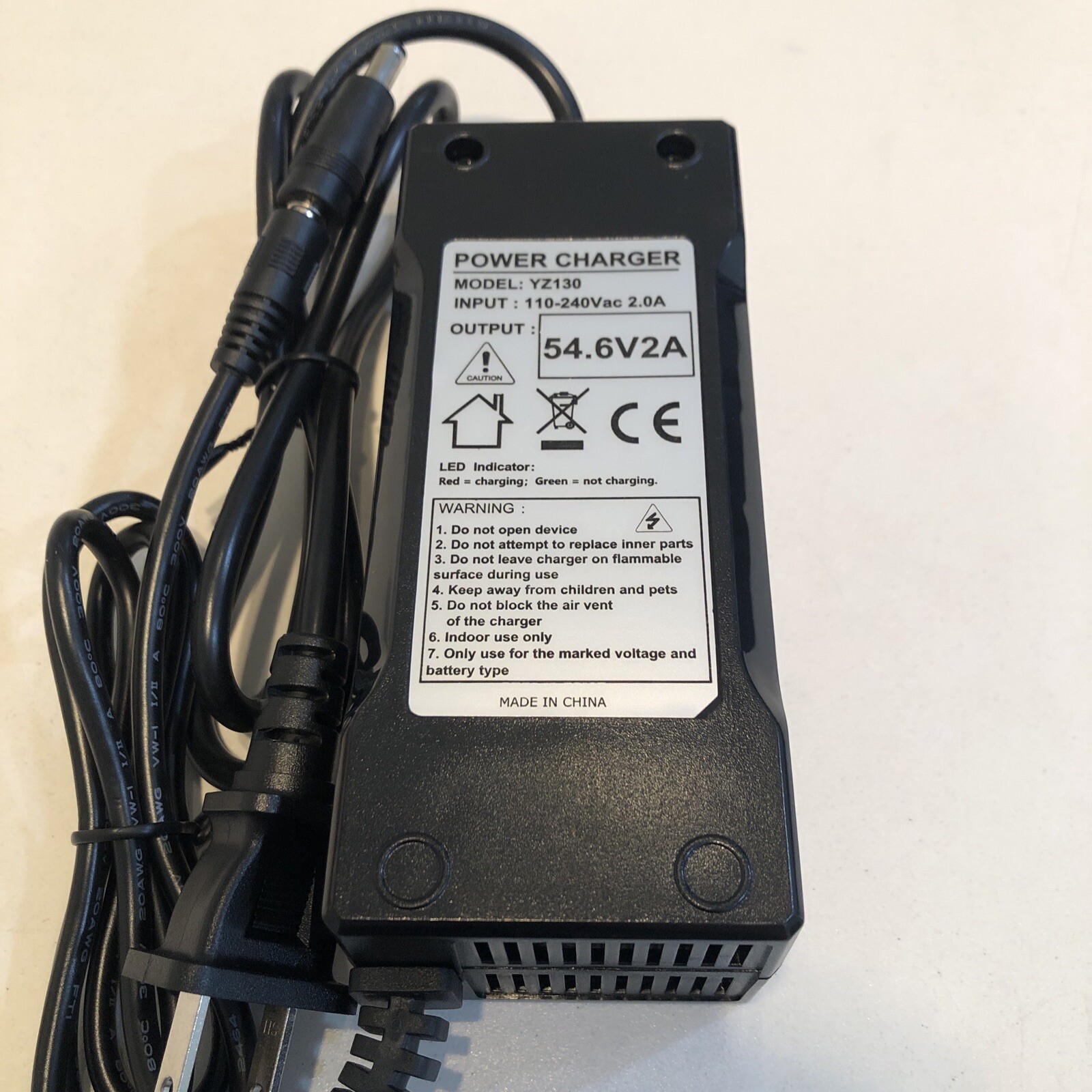 YZPOWER 54.6V 2A Power Adapter for Electric Bike Mobility Scooter 48V