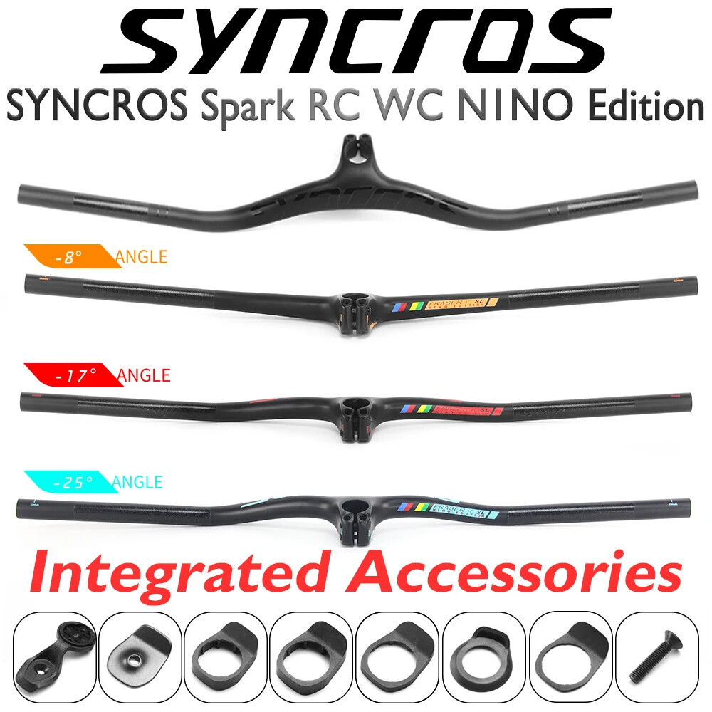 90*740mm Carbon Fiber Mountain Bike Integrated Handlebar -8/-17/ -25 Degree