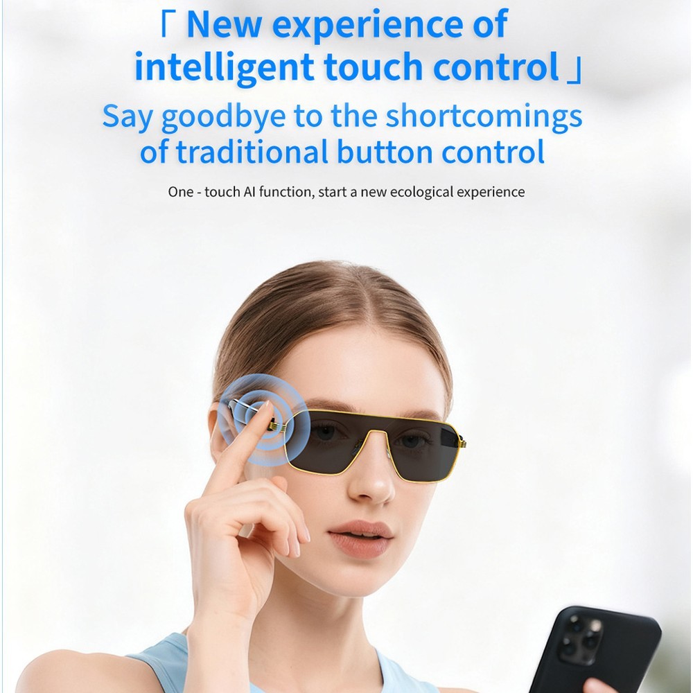 Smart AI Glasses Polarized Sunglasses App AI Translation Bluetooth Music Headset