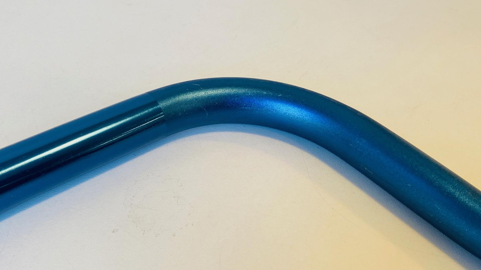Storage-Worn NOS Origin-8 Blue Anodized Bullhorn Bars 26.0mm x 400mm