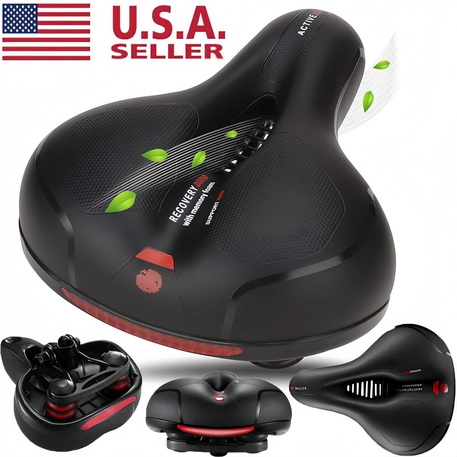 For bike Extra Wide Big Bum Bike Saddle Seat Bicycle Gel Pad Soft Comfort US