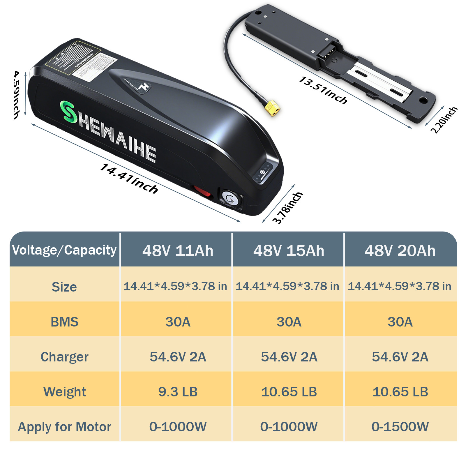 48V 0-1500W Lithium Battery 48 Volt 11Ah 15Ah 20Ah Batteries