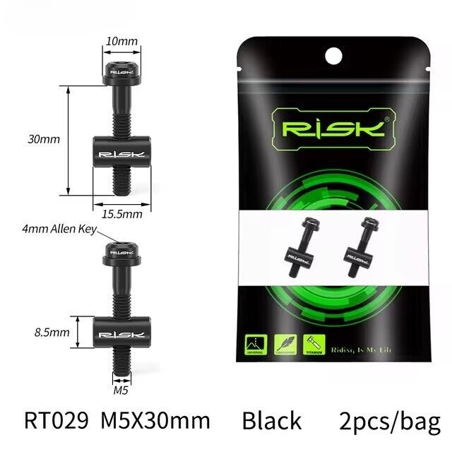 2PCS Bike Seat Post Fixed Bolts Titanium Alloy M5X30mm/40mm Seatpost Screw
