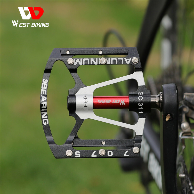 WEST BIKING 3 Sealed Bearing Bicycle Pedals Aluminum Bike Pedals Black 9/16 in