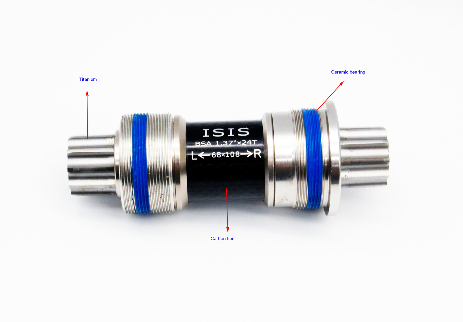 Swishti Road MTB Riding Titanium Bottom Bracket 68X108MM Isis Ceramic Bearing