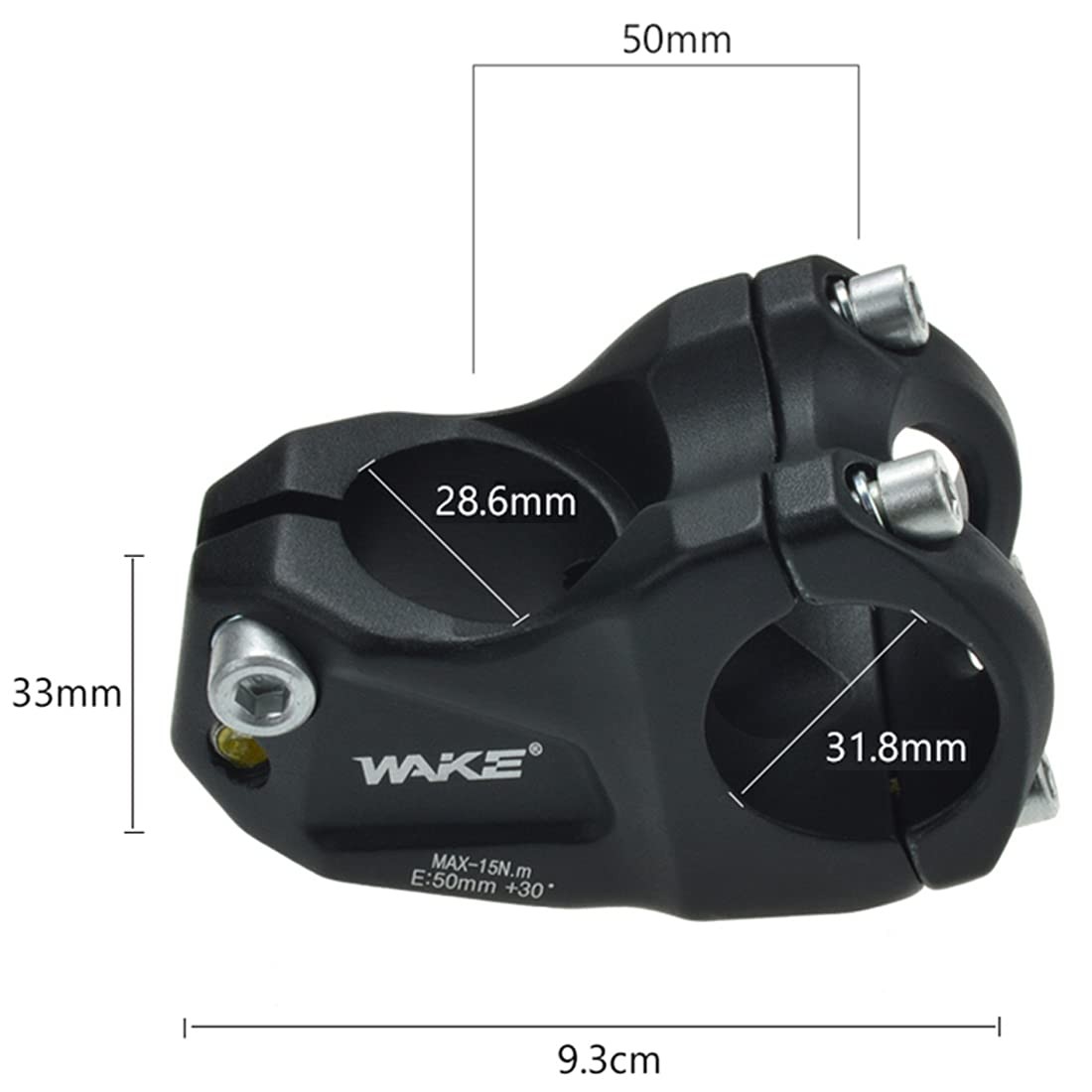 MTB Stem Mountain Bike 31.8 50mm 30 Degree Short Handlebar Black