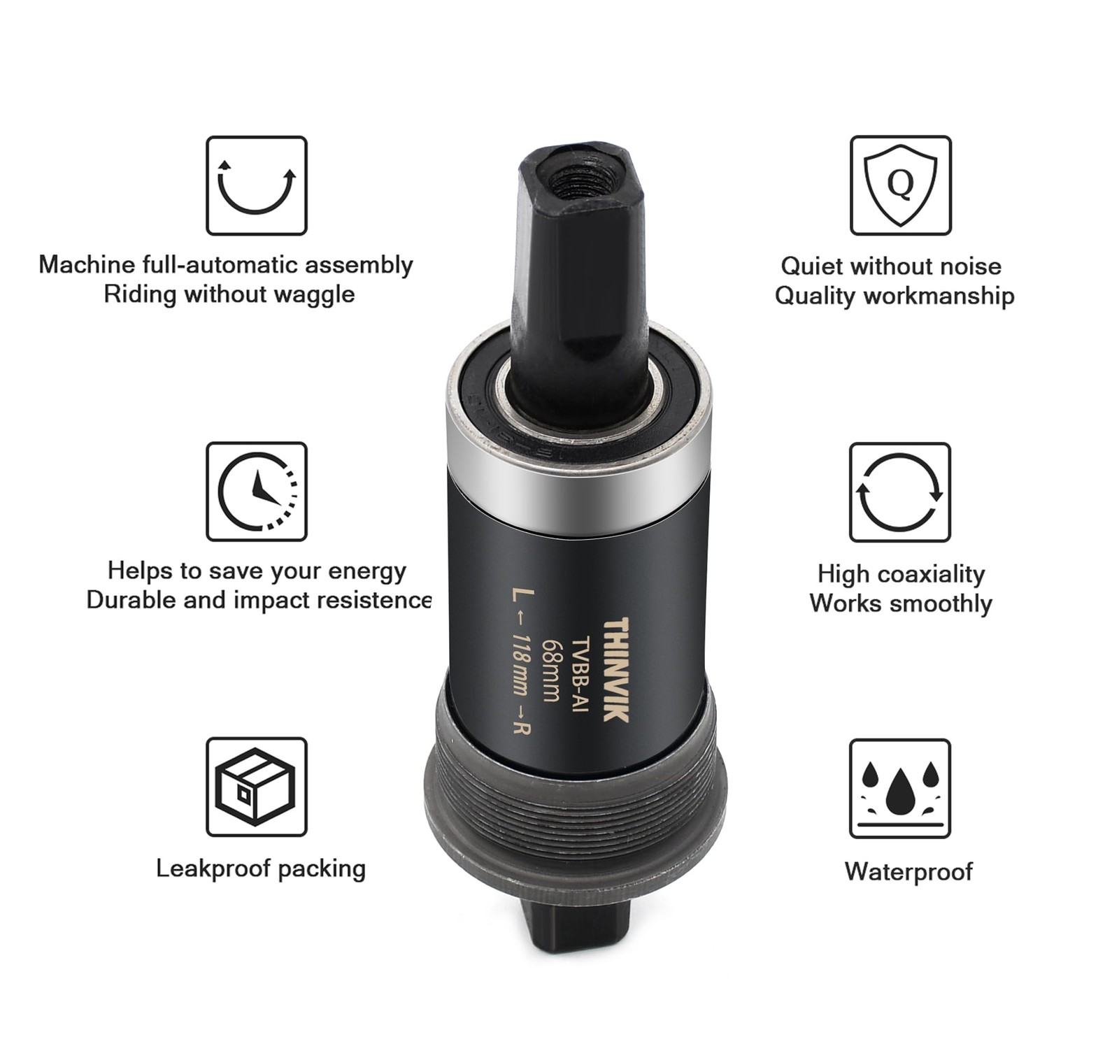 Square Tapered Bottom Bracket – 68mm English BSA Compatible with Shimano BB-U…