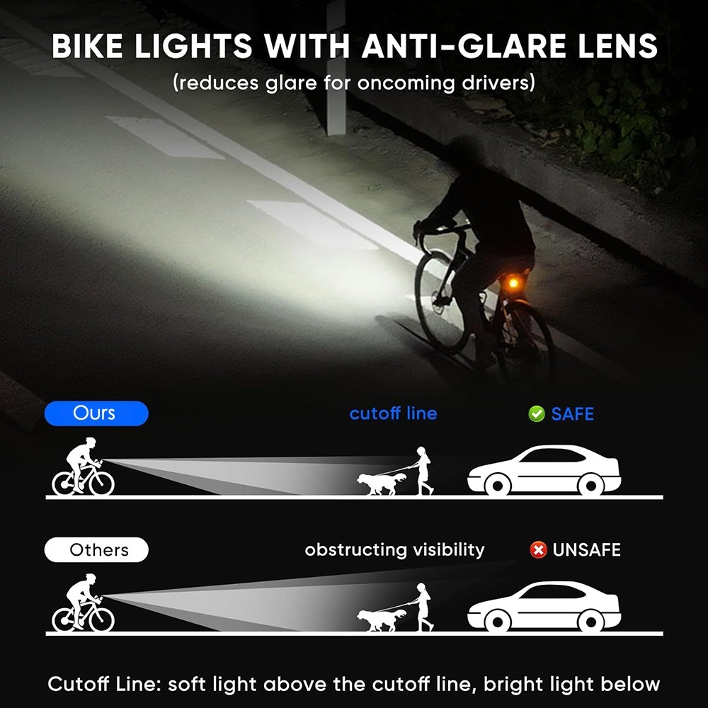 Bike Fog Head Light Wireless Remote Control Rechargeable Night Riding Headlight