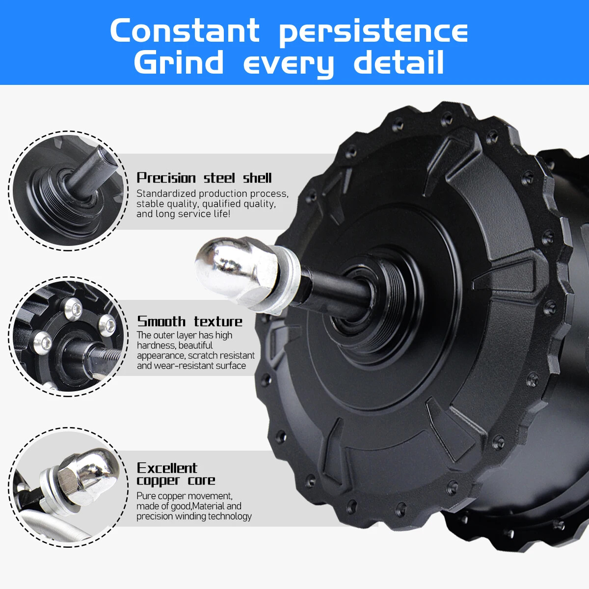 Snow E-bicycle Fat Tire Motor 48V 1000W 4.0Tyre Brushless Rear Rotate Hub Motor
