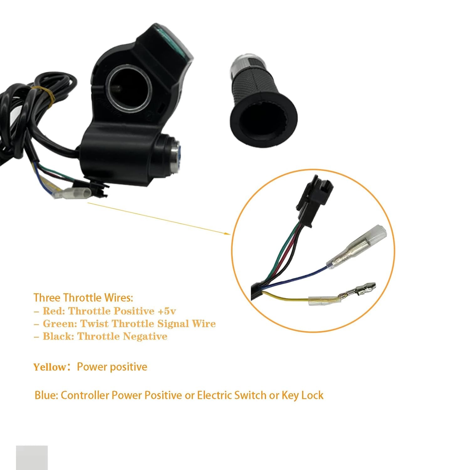 1 Pair EBike Throttle Grip, Universal Electric Bicycle Scooter Twist Handlebar w