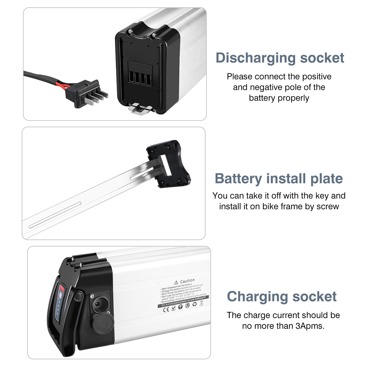 48V 12.5Ah Silverfish Electric Bike Battery for ANCHEER ECOTRIC Electric Bike