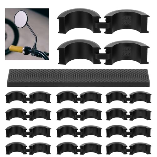 12PCS Bicycle Handlebar Rubber Gasket with 2 Long Spacer, Anti-Vibration Non