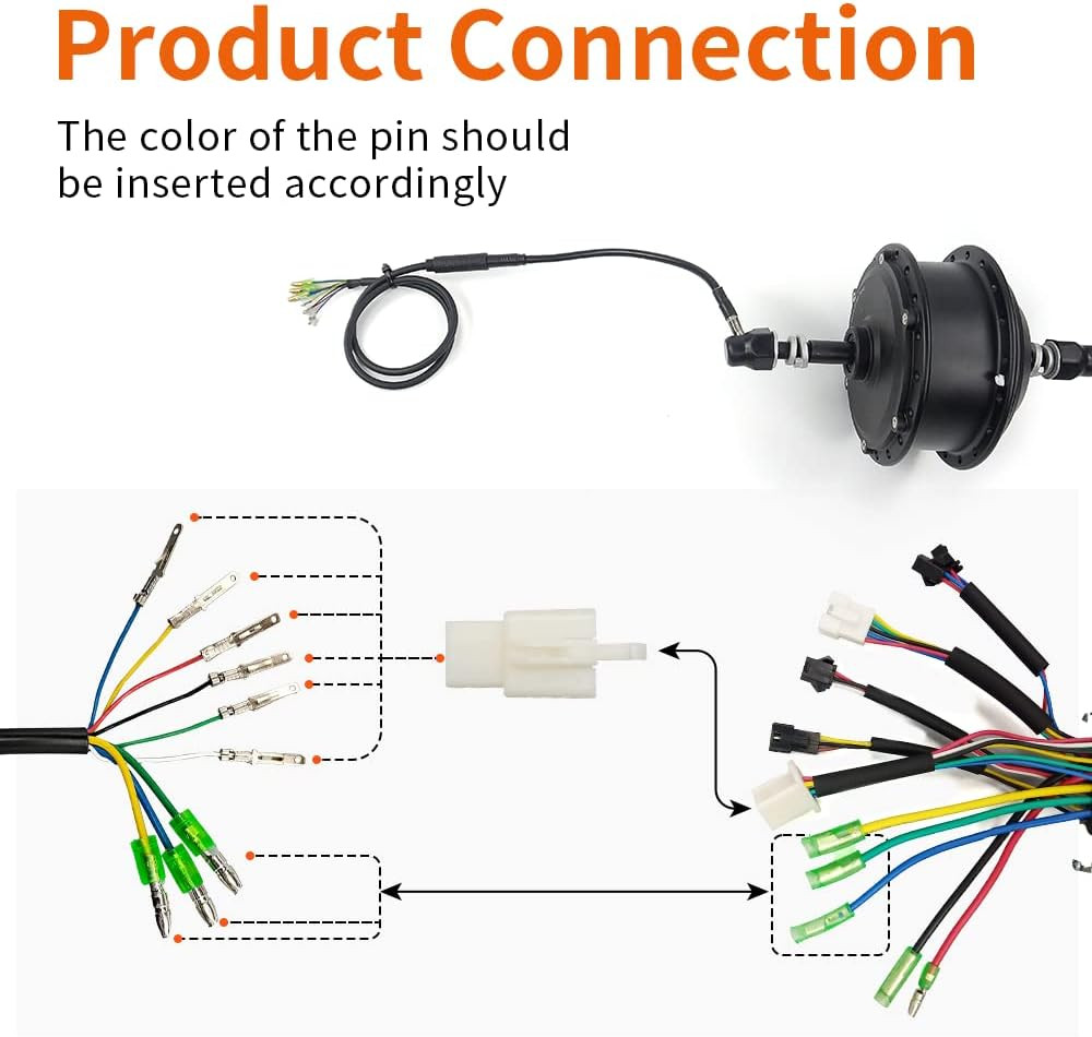 Hub Motor Convert Extension Cable 9 Pin Waterproof Connector 36V 48V 52V 250W-12