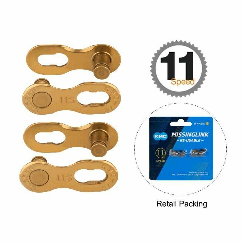 KMC 11 Speed X11SL Ti-N Gold Super Light MTB Bicycle Road E-Bike Chains 118 Link