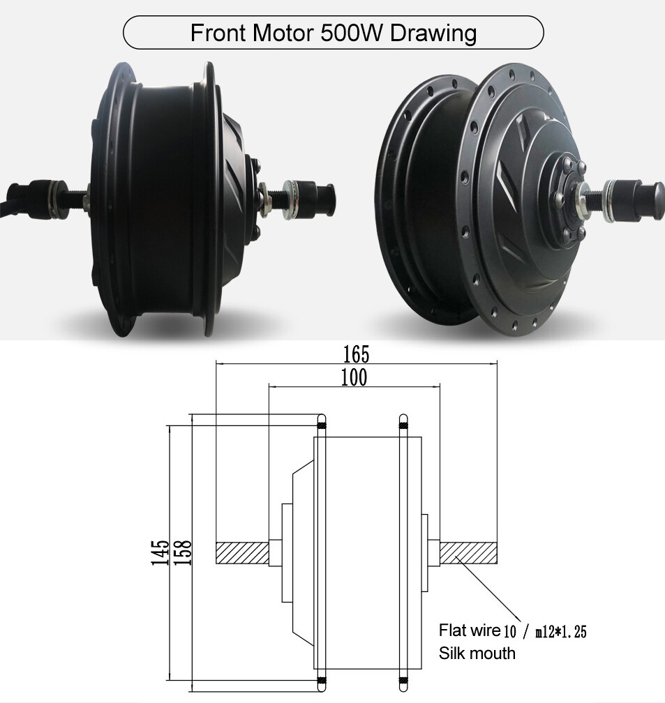 36V/48V 250W 350W 500W E-bike Front Rear Hub Motor Drive Wheel Conversion Kit