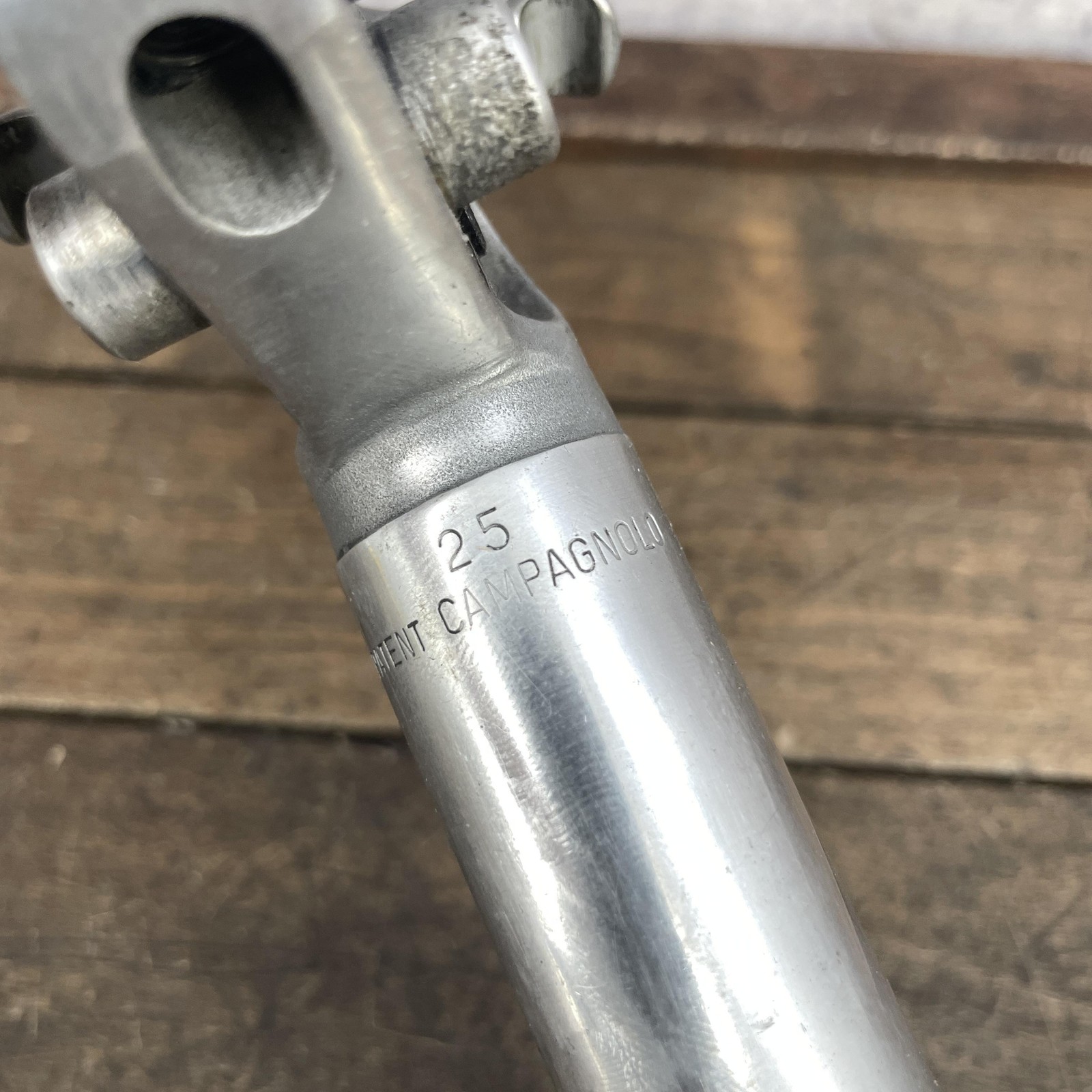 Vintage Campagnolo Seatpost 25mm French Silver Alloy 200mm Road Parts Only