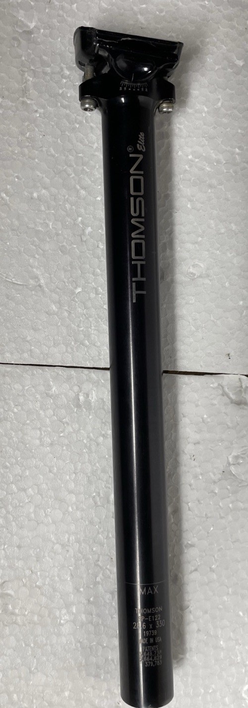 THOMSON Elite 0 degree Seatpost SP-E122 28.6 x 330 Black USA Lightly Used 19739