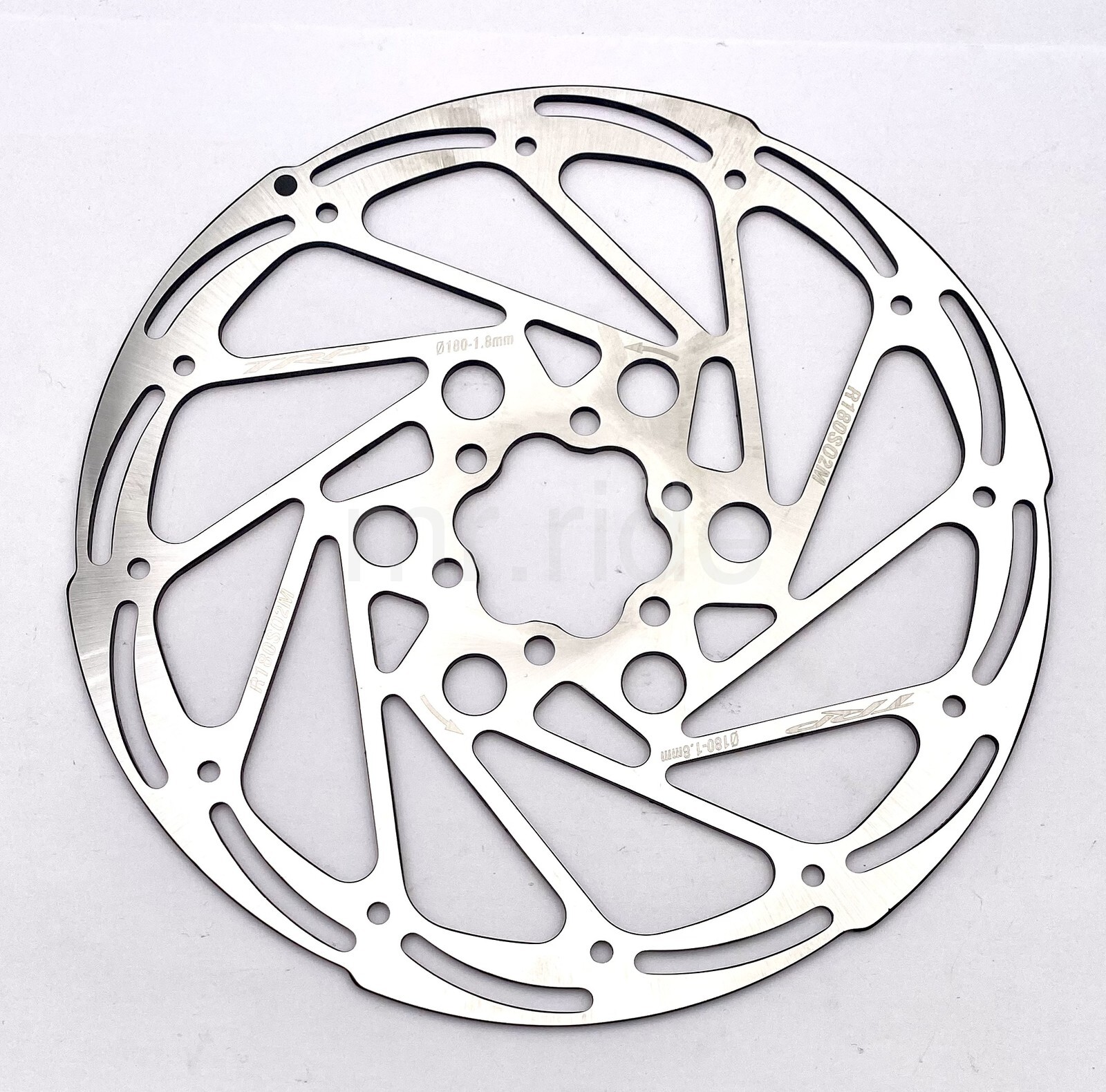 TRP R2 Disc Brake Bike Rotor, 180mm, 6-Bolt, 1.8mm Thick, Silver, R180S02M
