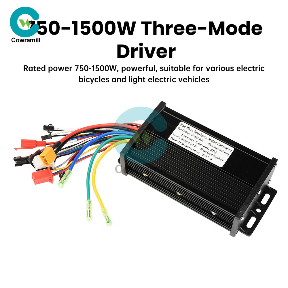 36V 48V 64V 30A Sine Wave Brushless Motor Controller 750W-1500W Drive S866 Gauge