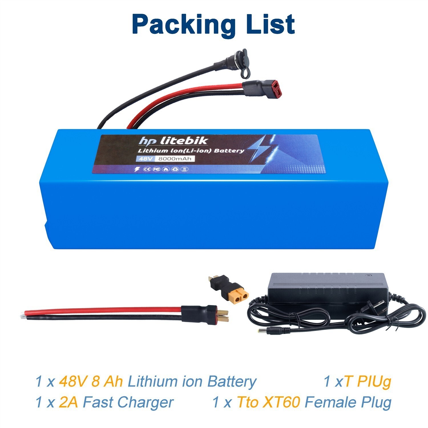 48V Lithium Ebike Battery for 200W – 1500W Electric Bicycle Bike Scooter Motor