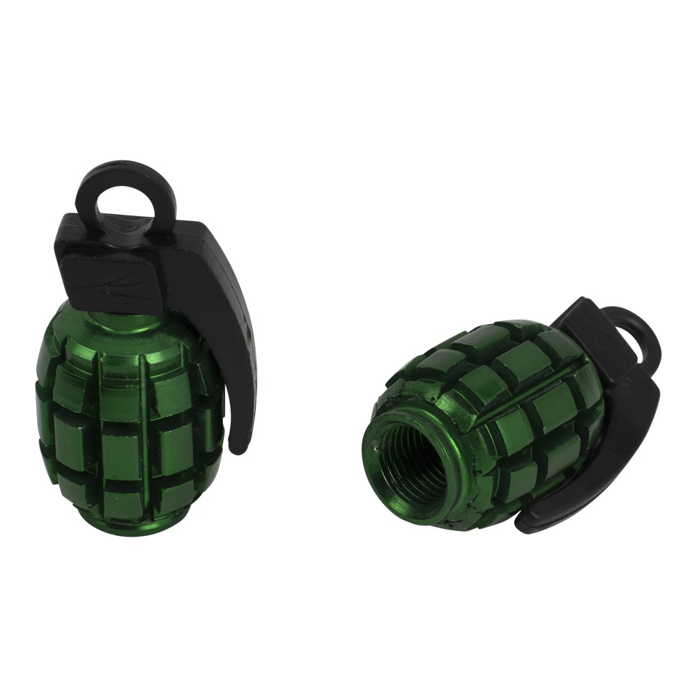 Aluminum Grenade Style Wheel Tire Valve Caps