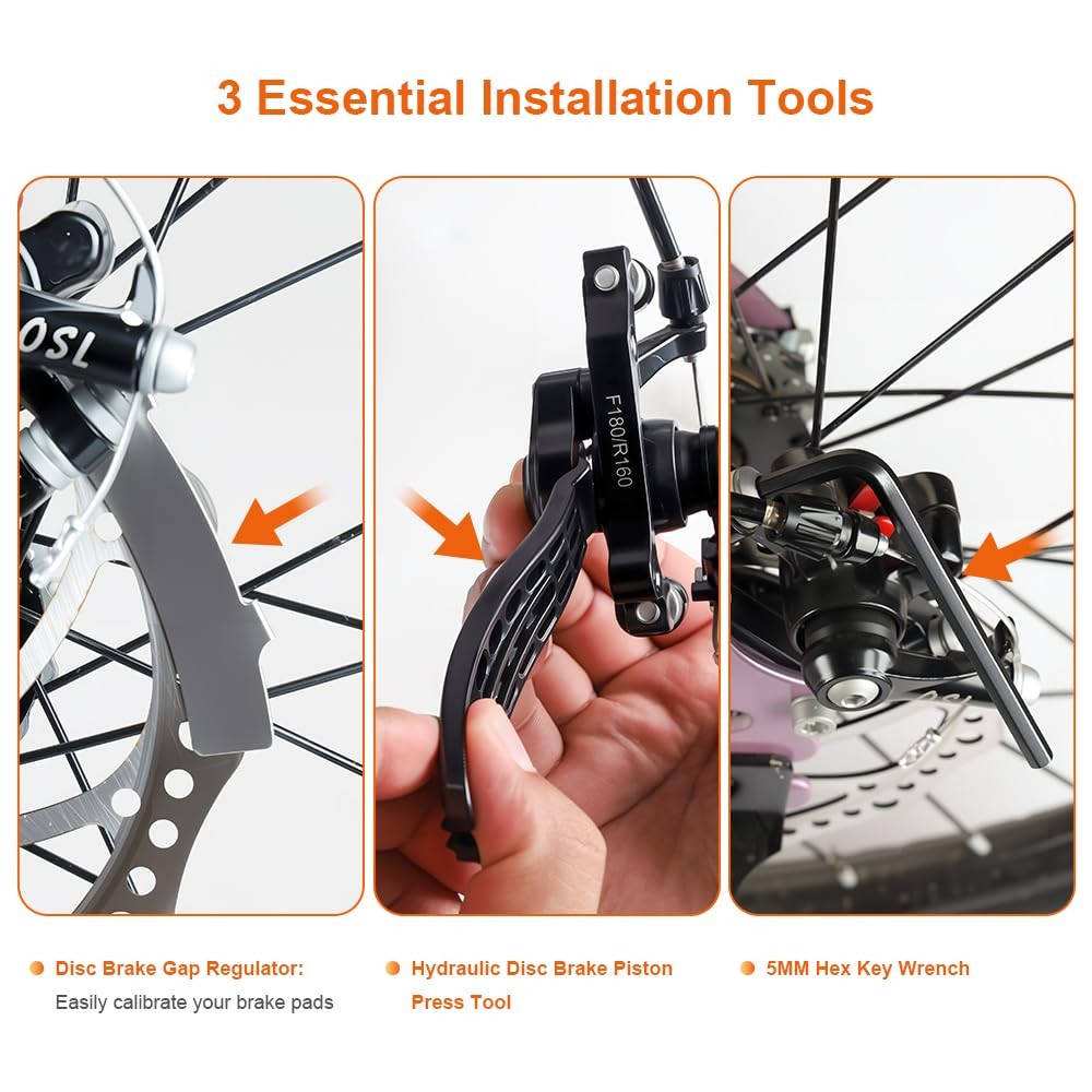 4 Pairs MTB Disc Brake Pads Resin & Semi-Metallic Quiet W/ Install Kit E-Bike US