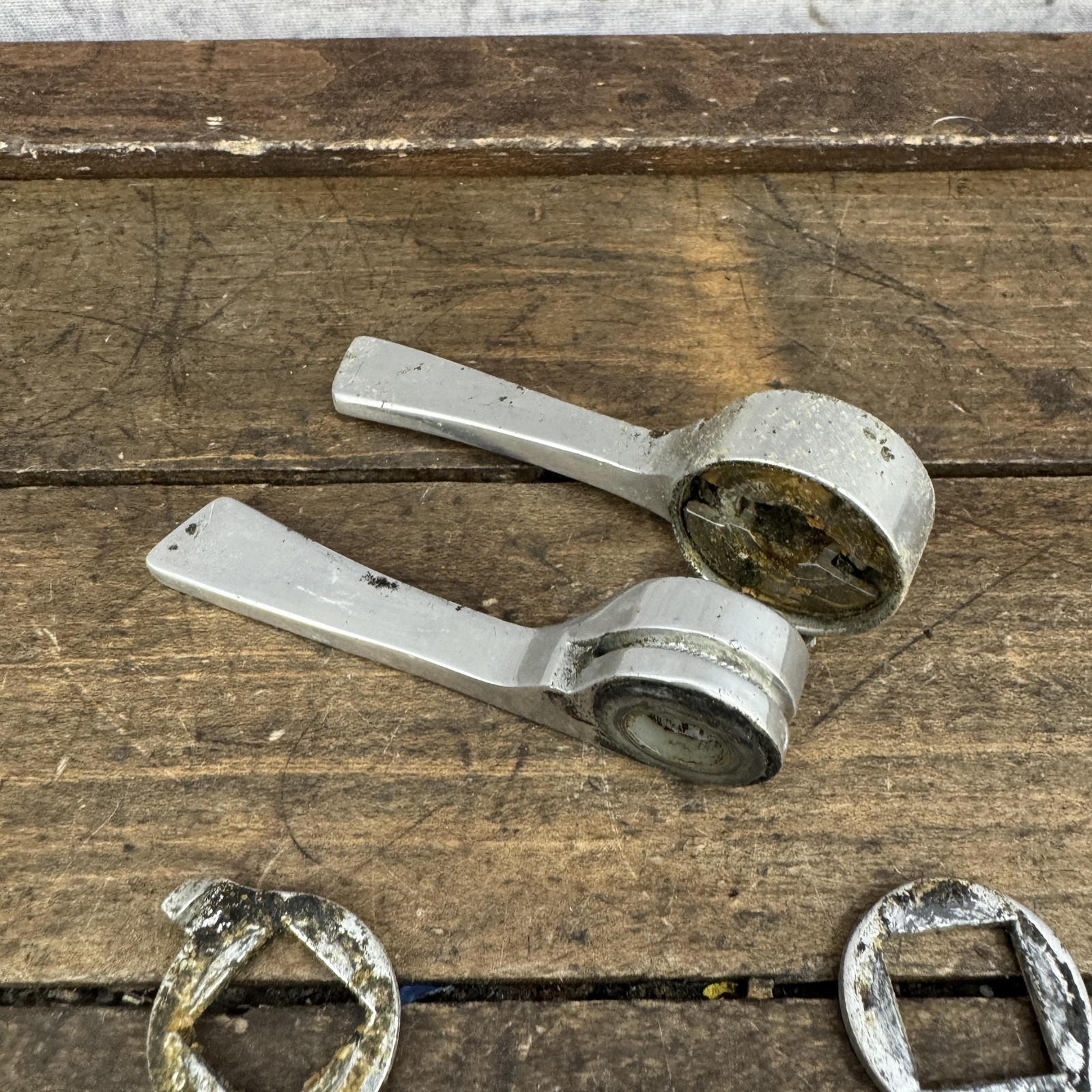 Vintage Campagnolo Shifter Set Road Bike Down Tube Shift Shield Italy Syncros