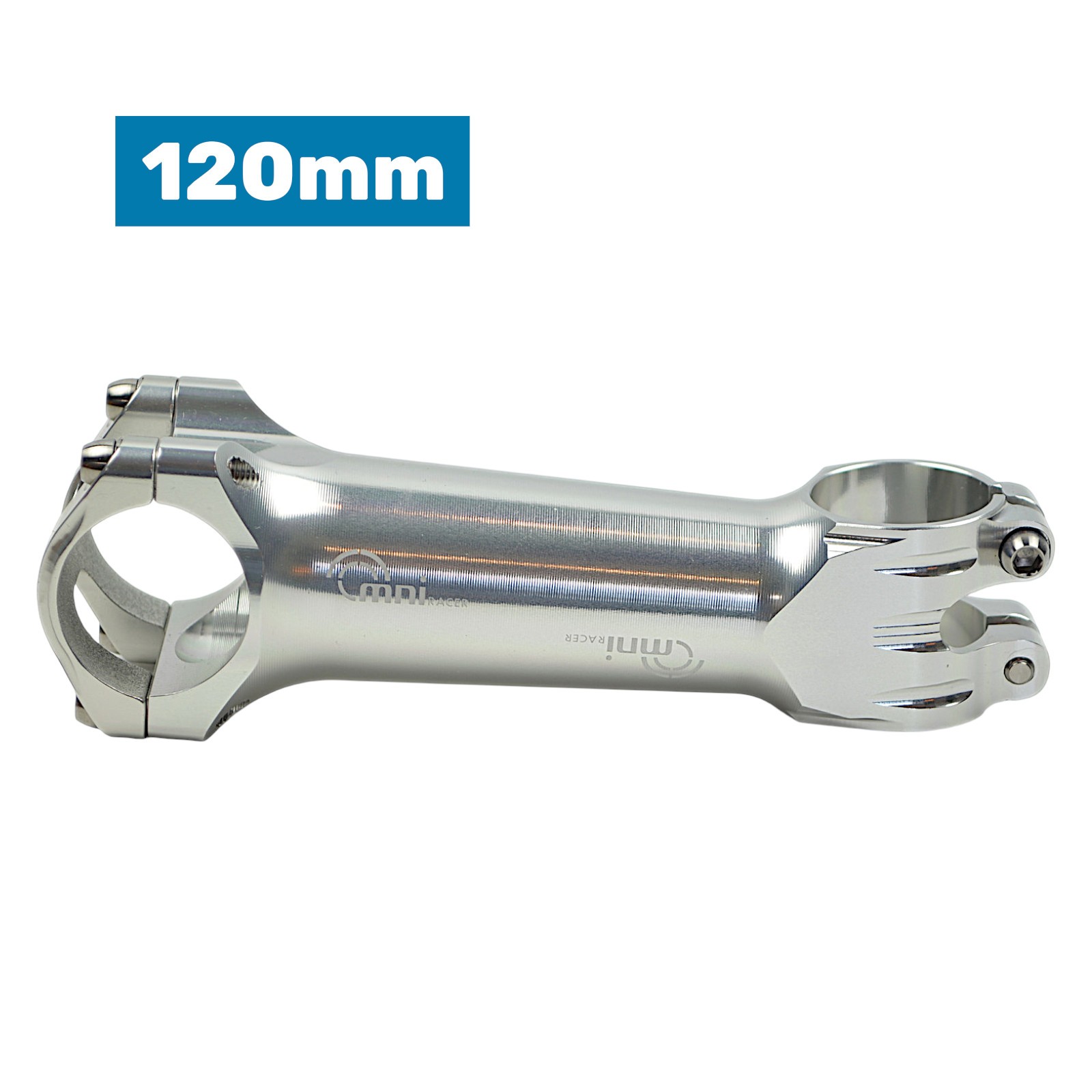 31.8x120mm OMNI Racer WORLDS LIGHTEST RACE-Lite Handlebar Stem & Ti Bolts SILVER