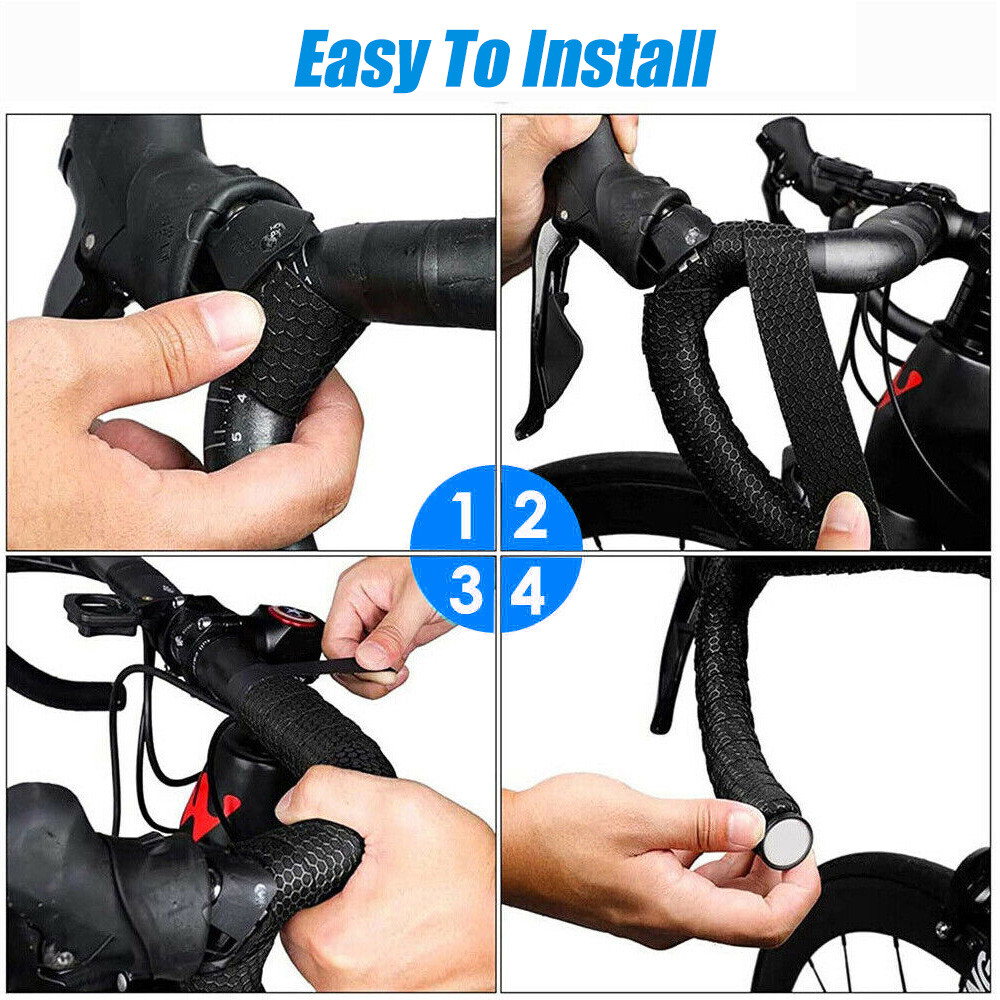 2-Packs Bike Handlebar Tapes Bicycle Cycling Handle Bar Soft EVA Non-slip Wraps