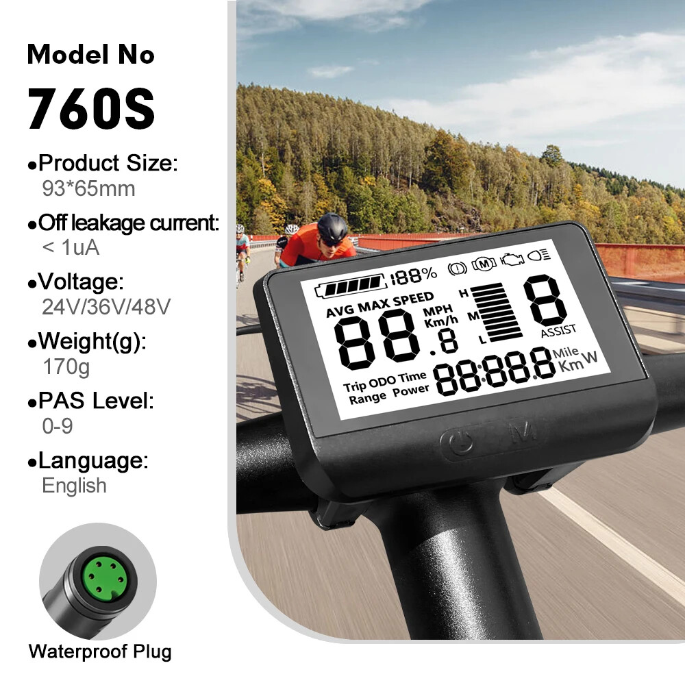 760S Electric Bicycle LCD Screen Intelligent for BBS01B/BBS02B/BBSHD Mid Motor