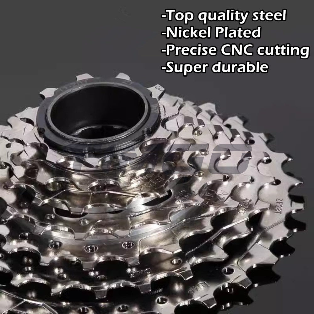 DNP 7/8 Speed Nickel Freewheel Screw-On Cassette 11-28T/11-32T for Shimano Sram