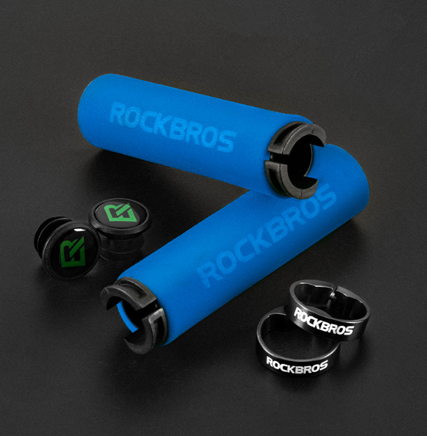 ROCKBROS BMX MTB HandleBar Grips Foam Single Lock on Soft Comfortable Non-Slip