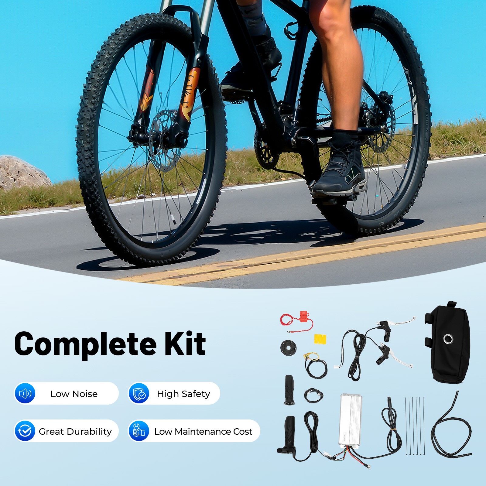 20″ 48V 1000 W E-Bike Electric Bicycle Motor Conversion Kit Fat Tire Front Wheel