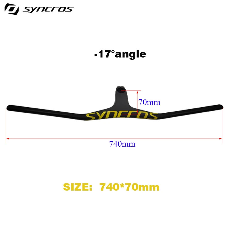 28.6mm -17Degree Carbon Integrated Cockpit Handlebar for Mountain Bike 660~800mm