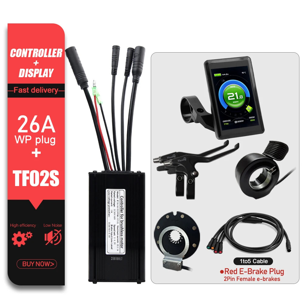 KT E-bike Sinewave Controller 36/48/52V 26A Waterproof Brushless 500W 750W Motor