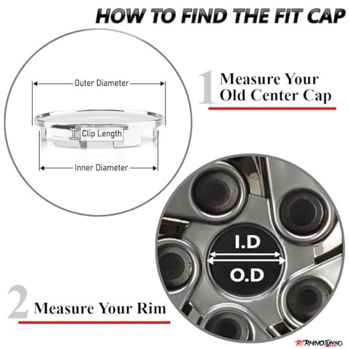 RT 4pcs 70mm/64mm Wheel Center Caps OD: 70mm / 2.76″, ID: 64mm / 2.52″ Gray