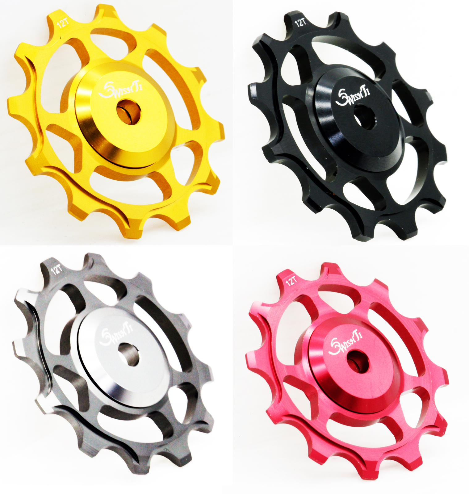 Swishti Narrow-Wide Bike Oversized Fully-CNC Derailleur Pulley 12T Gold