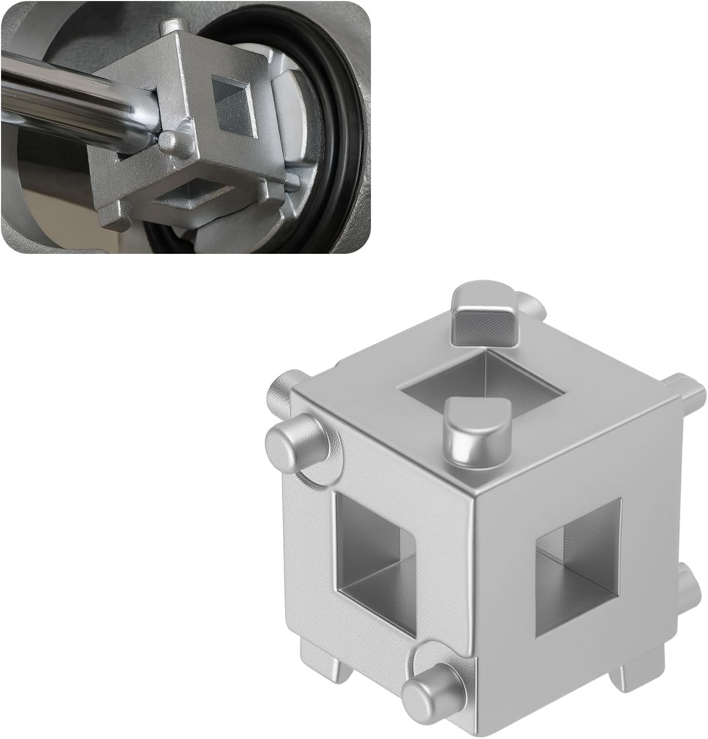 Car Cube Brake Caliper Compression Tool with 3/8″ Square Drive Hole,6 Sides Brak