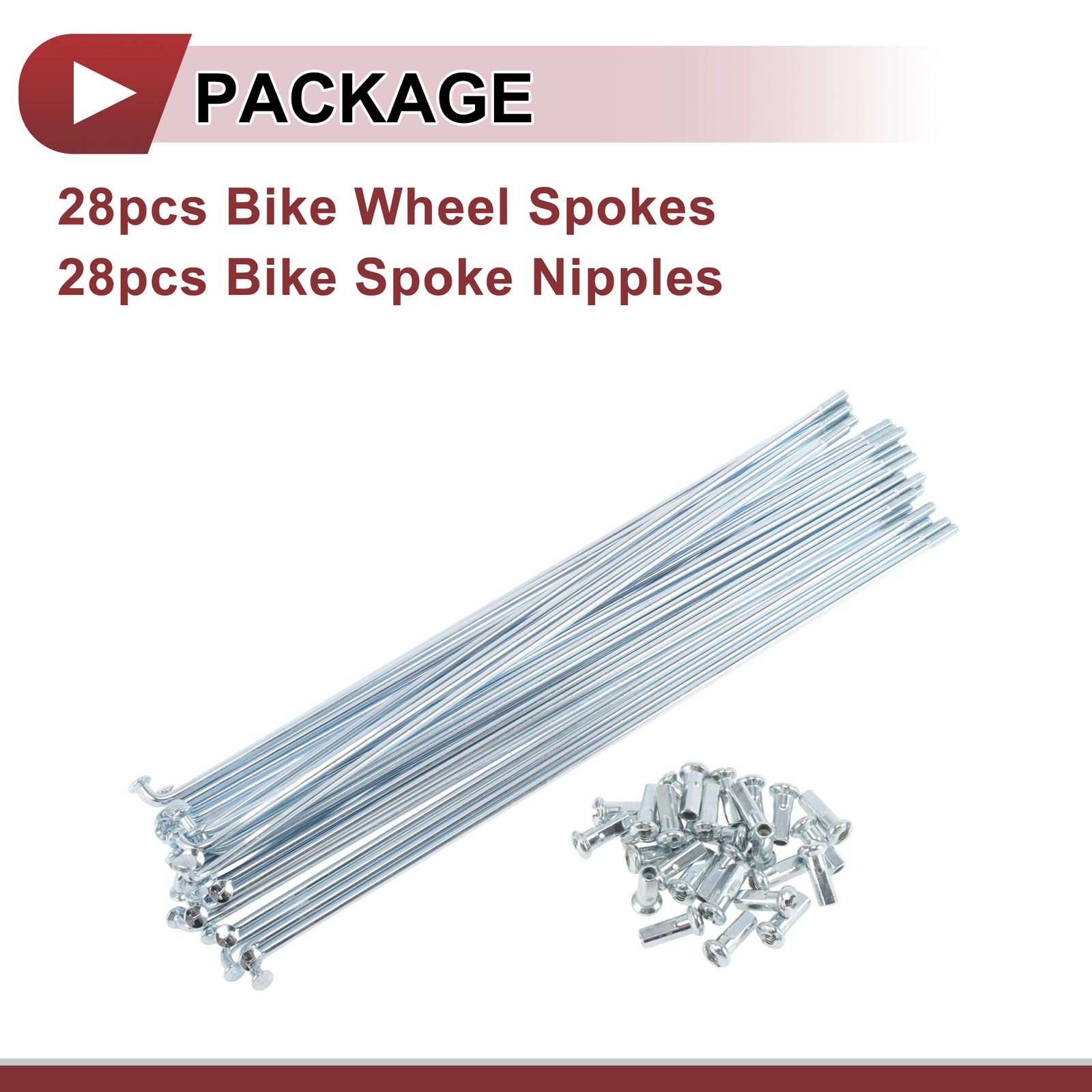 12G Bicycle Spoke 200 mm Bike Wheel Spoke Carbon Steel Galvanized Silver Tone