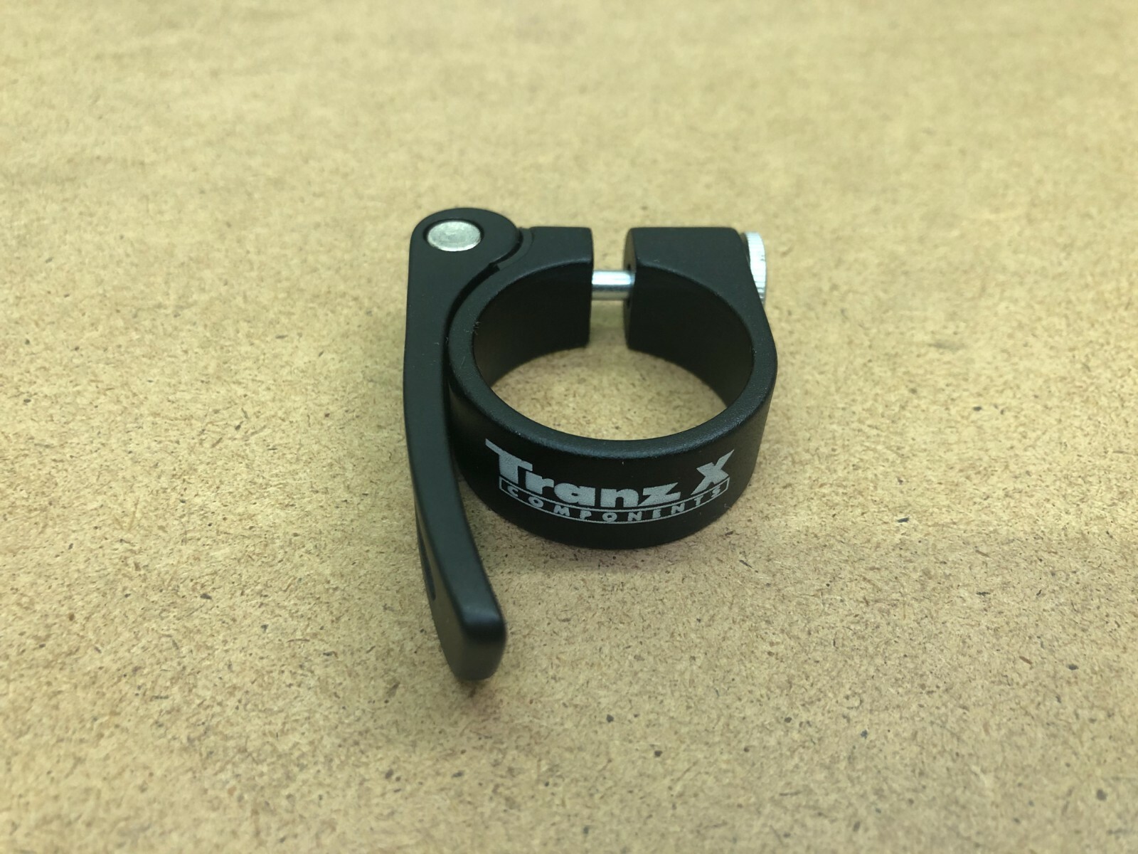 New TranzX Bicycle Seat Post Clamp Binder W/Quick Release Matte Black