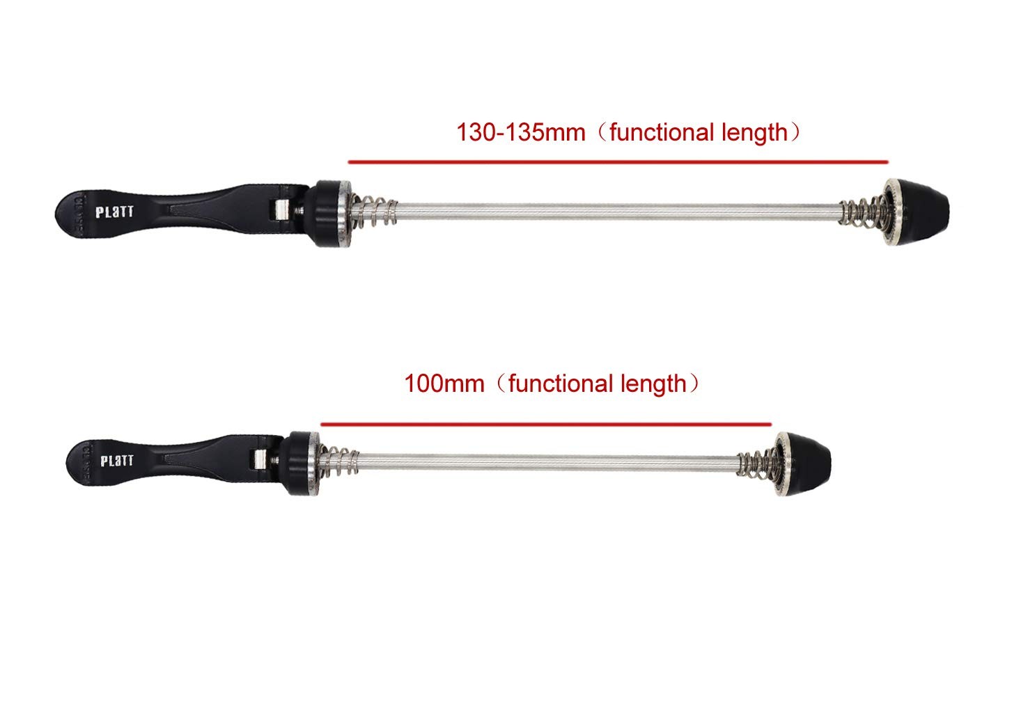 PLATT Bike Quick Release Skewers MTB Wheel Hub Front and Rear black