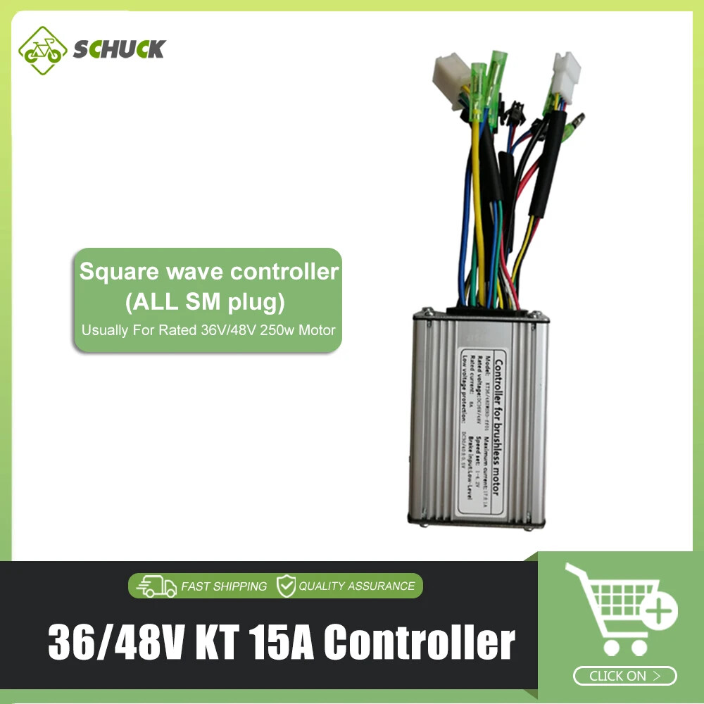 KT Controller 15A-50A E-bike Square Sine Wave Control System 36V 48V 72V Motor